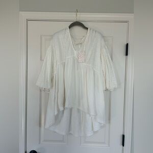 Free People Textured White Blouse